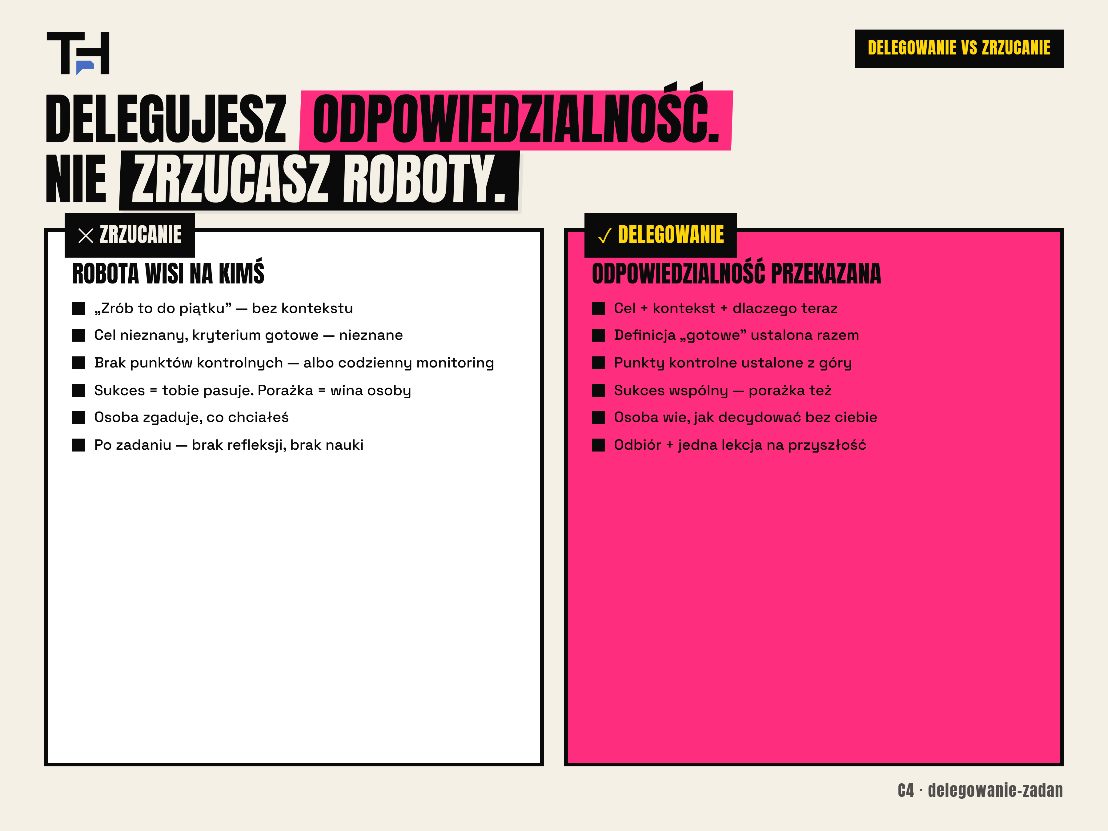 Delegowanie zadań a zrzucanie roboty — czym się różnią